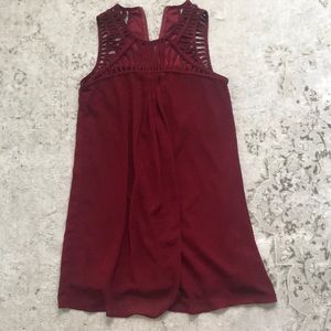 Garnet dress with detailed top
